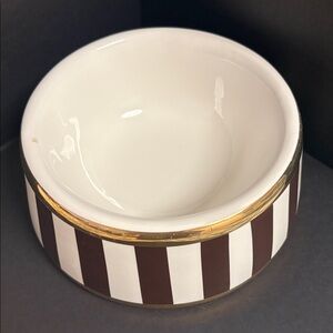 **RARE** Henri Bendel Ceramic pet food Bowl with Gold Accents (2nd of 2 posted)